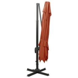 Berkfield Home Durable Cantilever Umbrella with Double Top 300x300 cm Terracotta in Burnt Orange - thumbnail 5