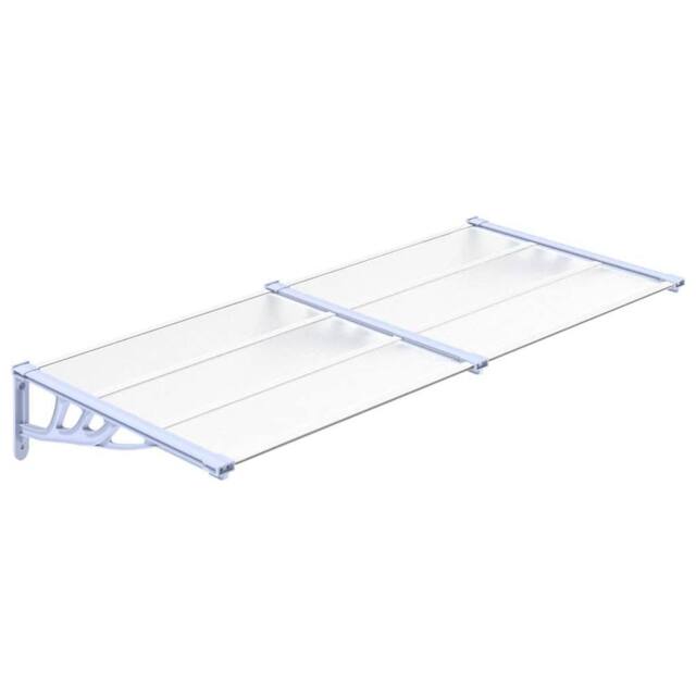 Berkfield Home Door Canopy Grey & Transparent 199x90 cm Polycarbonate in Clear - image 1
