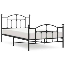 Berkfield Home Metal Bed Frame with Headboard & Footboard Black 100x200 cm - thumbnail 3