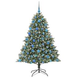 Berkfield Home Modern Artificial Christmas Tree with Stand Green 126 x 126 x 180 cm - thumbnail 1