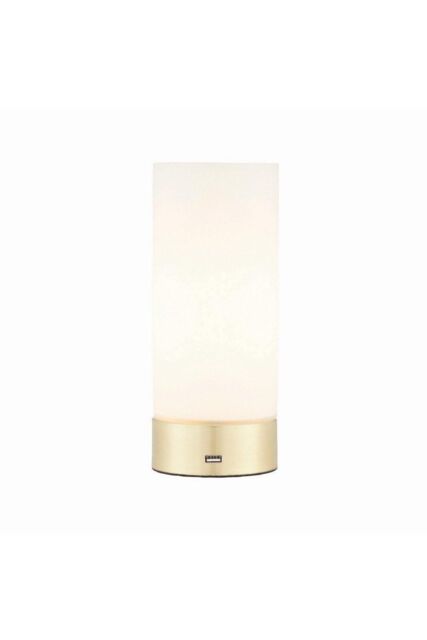 Netlighting Dara 1 Light Table Lamp Brushed Brass Matt Opal Duplex Glass E14 in Gold
