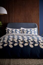 Helena Springfield 'Althea' Cotton Duvet Cover Set in Navy - Size: King - thumbnail 1