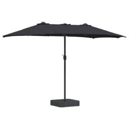 Berkfield Home Modern Garden Parasol Folding Black 385 x 209 x 244 cm Fabric - thumbnail 3