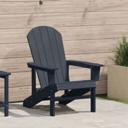 Berkfield Home Adirondack Chair Navy Blue 74x82x91 cm HDPE - Size: 74 x 82 x 91 cm
