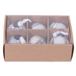 Hill Interiors Ombre Bauble (Pack of 6) in Silver - thumbnail 1