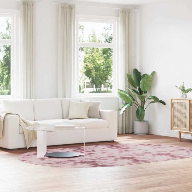 Berkfield Home Shaggy Rug High Pile NAVARRA Dusty Pink 300x200 cm Polyester - Size: Medium - image 1