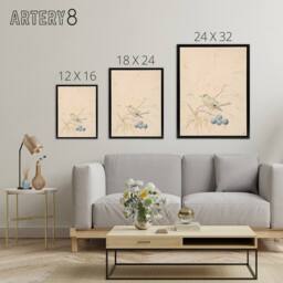 "Artery8 PC Skovgaard Kingbird on a Meadow Branch Framed Canvas Wall Art Print in Beige - Size: W12"" x H16""" - thumbnail 4