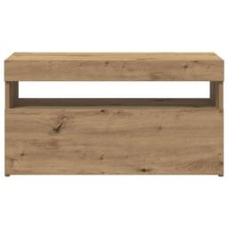 Berkfield Home TV Cabinet with LED Lights Artisan Oak 75x35x40 cm Engineered Wood in Brown - Size: 75 x 35 x 40 cm - thumbnail 7