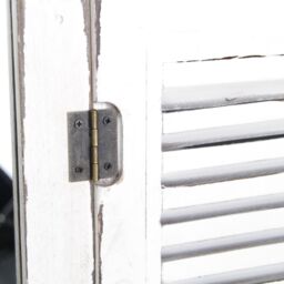 Primrose Antique Glass Garden Mirror with Wooden Outdoor Shutters 2ft 4in x 1ft 6in in Black - thumbnail 6