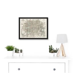 Artery8 Map Bacon 1883 Modern London City England Plan Chart Artwork Framed Wall Art Print A4 in Black - thumbnail 2