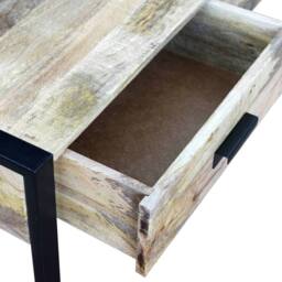 Berkfield Home Coffee Table with 2 Drawers Solid Mango Wood 100x60x40 cm in Brown - Size: 100 x 60 x 40 cm - thumbnail 7