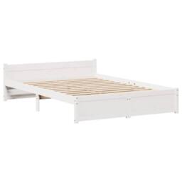 Berkfield Home Bed Frame without Mattress White 140x190 cm Solid Wood Pine - thumbnail 5