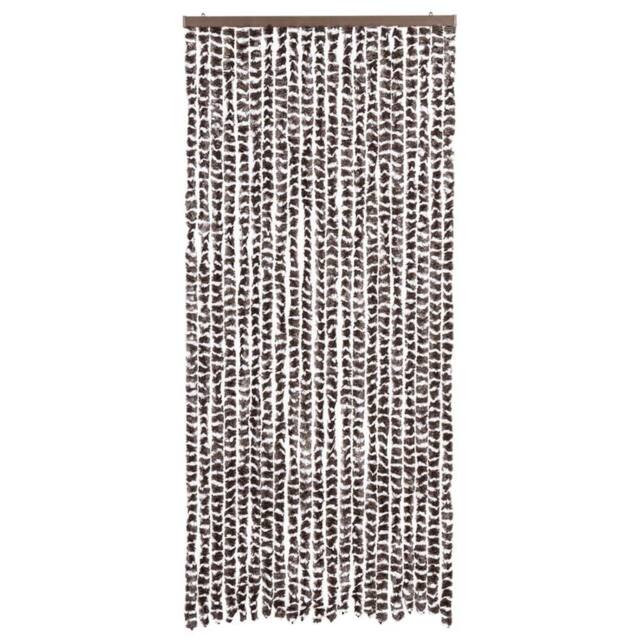 Berkfield Home Insect Curtain Brown & White 90x220 cm Chenille - image 1