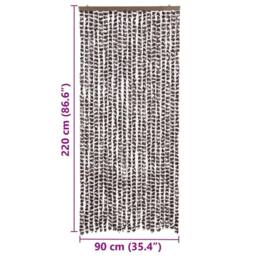 Berkfield Home Insect Curtain Brown & White 90x220 cm Chenille - thumbnail 7