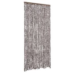 Berkfield Home Insect Curtain Brown & White 90x220 cm Chenille - thumbnail 3