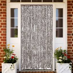 Berkfield Home Insect Curtain Brown & White 90x220 cm Chenille - thumbnail 2