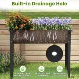 Kelvenix Raised Garden Bed Elevated Metal Planter in Black - Size: 100g - thumbnail 4