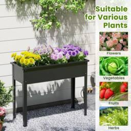 Kelvenix Raised Garden Bed Elevated Metal Planter in Black - Size: 100g - thumbnail 5