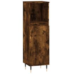 Berkfield Home 3 Piece Bathroom Furniture Set Smoked Oak Engineered Wood in Brown - thumbnail 7