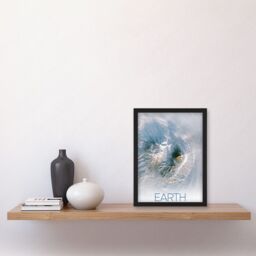 Artery8 NASA Our Solar System Earth Image Kamchatka Volcanoes Artwork Framed Wall Art Print A4 in Black - thumbnail 2