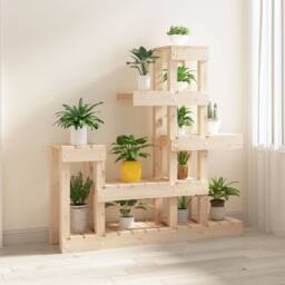 Berkfield Home Plant Stand 92x25x97 cm Solid Wood Pine in Natural - Size: 92 x 25 x 97 cm