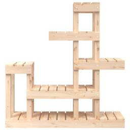 Berkfield Home Plant Stand 92x25x97 cm Solid Wood Pine in Natural - Size: 92 x 25 x 97 cm - thumbnail 5