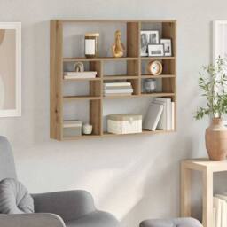 Berkfield Home Wall Shelf Artisan Oak 90x16x78 cm Engineered Wood in Brown - Size: 90 x 16 x 78 cm - thumbnail 2