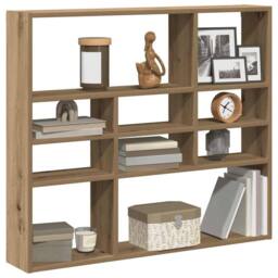 Berkfield Home Wall Shelf Artisan Oak 90x16x78 cm Engineered Wood in Brown - Size: 90 x 16 x 78 cm - thumbnail 3
