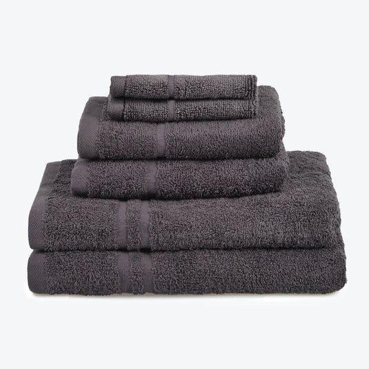Allure Bath Fashions Hotel Essentials Cotton 6 Piece Towel Set in Charcoal