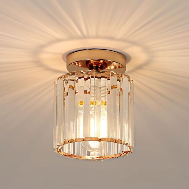 Pheashine Modern Gold Crystal Ceiling Light, E27, Bulb Not Included, 13cm - image 1