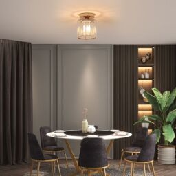 Pheashine Modern Gold Crystal Ceiling Light, E27, Bulb Not Included, 13cm - thumbnail 7