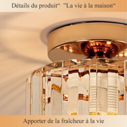 Pheashine Modern Gold Crystal Ceiling Light, E27, Bulb Not Included, 13cm - thumbnail 5