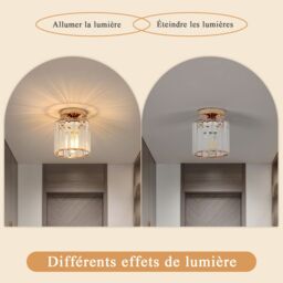 Pheashine Modern Gold Crystal Ceiling Light, E27, Bulb Not Included, 13cm - thumbnail 3