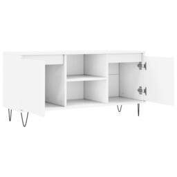Berkfield Home TV Cabinet White 104x35x50 cm Engineered Wood - Size: 104 x 35 x 50 cm - thumbnail 6
