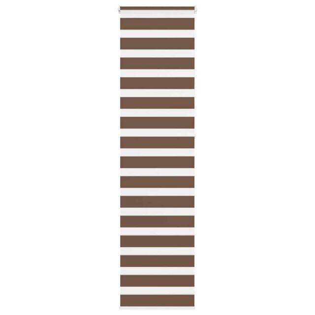 Berkfield Home Zebra Blind Brown 55x230 cm Fabric Width 50.9 cm Polyester - image 1