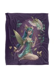 JQ Licensing James Piazza Fairy With Blue Hair Silky Touch Super Soft Throw Blanket 152 X 127 cm in White - thumbnail 1