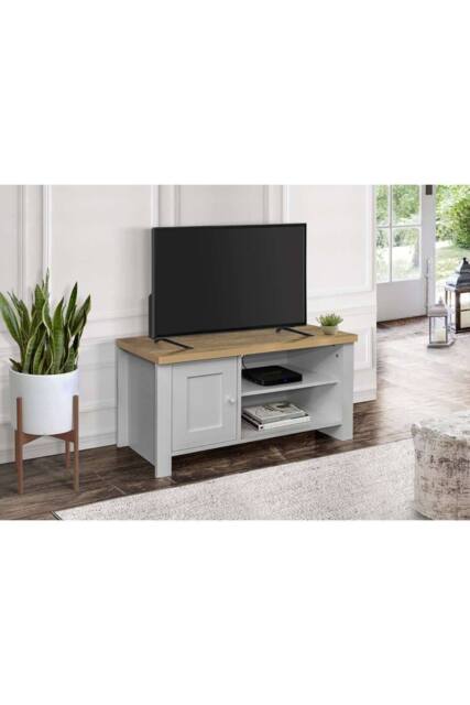 Birlea TV Unit Blue Oak Highgate Small Entertainment Navy Farmhouse Shabby Chic in Grey - image 1
