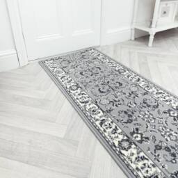 runrug Hallway Carpet Runner Rug - Soft & Comfy, 9mm - 'Traditional' in Grey - Size: 60 cm x 180 cm