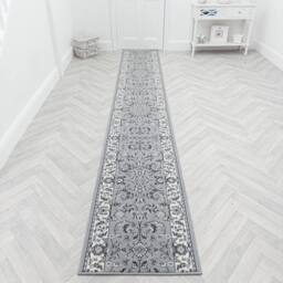 runrug Hallway Carpet Runner Rug - Soft & Comfy, 9mm - 'Traditional' in Grey - Size: 60 cm x 180 cm - thumbnail 5