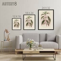 "Artery8 Vintage Botanical Rose Mallow Fawcett Black Framed Canvas Art Print in Beige - Size: W12"" x H16""" - thumbnail 4