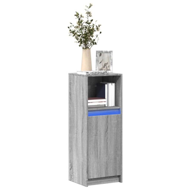 Berkfield Home Sideboard with LED Grey Sonoma 38x34x100 cm Engineered Wood - Size: 38 x 34 x 100 cm - image 1