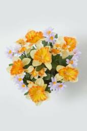 Homescapes Set of 2 Daisy & Daffodil Artificial Flowers in Grave Pot - thumbnail 4
