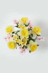 Homescapes Set of 2 Daisy & Daffodil Artificial Flowers in Grave Pot - thumbnail 5