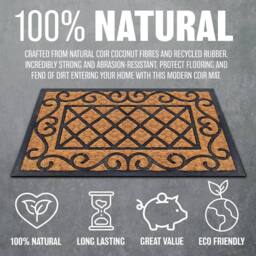 BARGAINS-GALORE Home Entry Heavy Duty Non Slip Door Mat Welcome Natural Coir 40 X 60Cm in Brown - Size: 40 X 60 cm - thumbnail 6