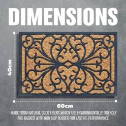 BARGAINS-GALORE Home Entry Heavy Duty Non Slip Door Mat Welcome Natural Coir 40 X 60Cm in Brown - Size: 40 X 60 cm - thumbnail 4