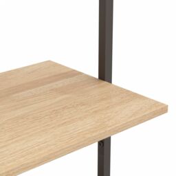 Berkfield Home 4-Tier Leaning Shelf Light Brown & Black 64x35x152.5 cm - thumbnail 6