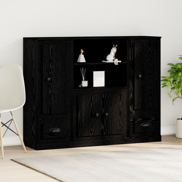 Berkfield Home Highboard Black Oak 132x35, 5x103, 5 cm Engineered Wood - image 1
