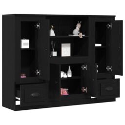 Berkfield Home Highboard Black Oak 132x35, 5x103, 5 cm Engineered Wood - thumbnail 3