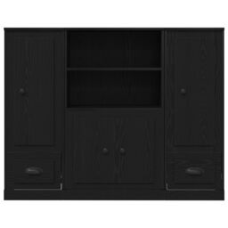 Berkfield Home Highboard Black Oak 132x35, 5x103, 5 cm Engineered Wood - thumbnail 8
