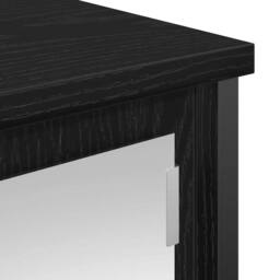 Berkfield Home Decorative Bathroom Wall Cabinet with Mirror Black Oak 60x21x60 cm - Size: 60 x 21 x 60 cm - thumbnail 9